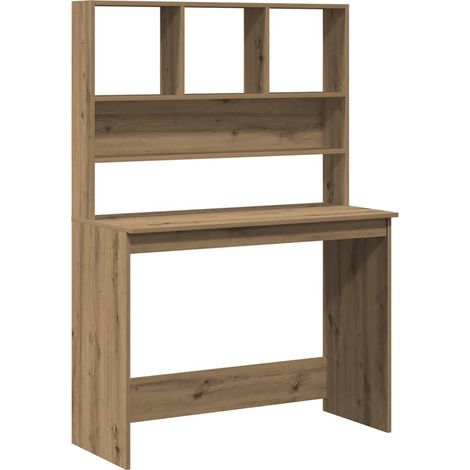 Bureau,Table de travail,Table d'étude avec étagères chêne artisanal Bois d'ingénierie CFW88674 (1/5)