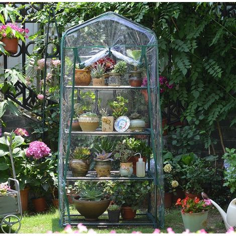 Bâche de serre en PVC 69 x 49 x 155 cm, 4 plis - mini-serre pour une utilisation intérieure et extérieure