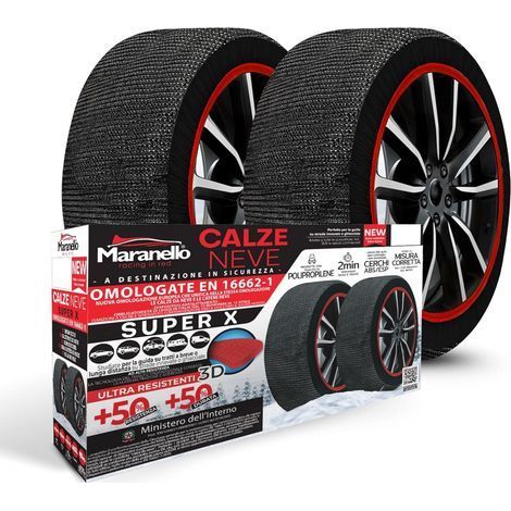 2 Chaussettes À Neige Taille L, Tissu 3D Super X, Montage 2 Minutes, Pour Voiture SUV 4x4 (1/5)