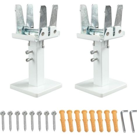 Lot de 2 Support Radiateur, Kit de Pieds de Radiateur à Montage au Sol 14-21 cm Ajustable Support Radiateur en Acier, Tablette de Radiateur Double Stabilité pour Radiateurs à Panneaux (1/4)