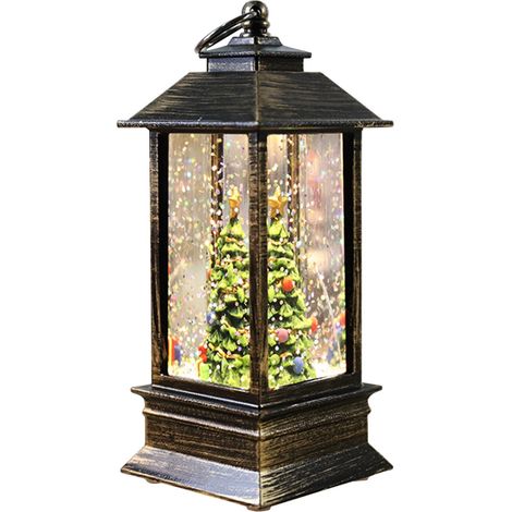 Lanterne De Noël - Bougeoir À LED Avec Figurine Bonhomme De Neige - Lumière Nuit Pour Bureau Et Intérieur - 1 Pièce