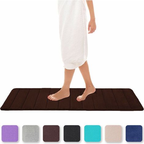 Memory Foam Bath Mat Absorbent Non-Slip Bath Mat Washable Bath Mat - 40 x 120 cm, Brown (1/5)
