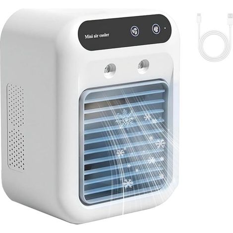 Mini-Klimaanlage, tragbares 3-in-1-Gerät: Verdunstungskühler und wiederaufladbarer Nebelventilator mit Wassertank für Zuhause, Büro und Camping. (1/5)