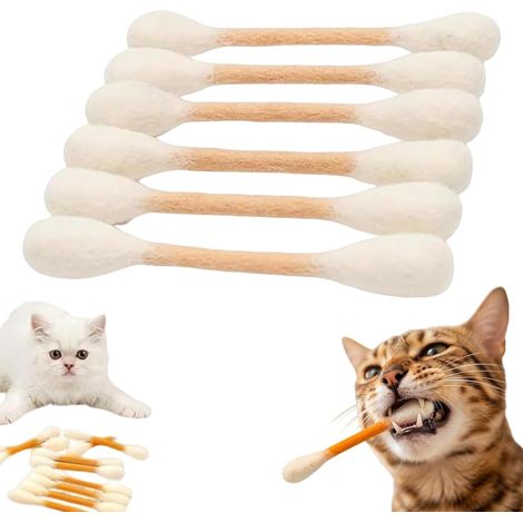 Katzenspielzeug aus Wattestäbchen und Katzenminze Packung mit 6 langlebigen Wattestäbchen-Katzenspielzeugen Interaktive Beißstäbe und Kauspielzeug für Kätzchen Große Filzaccessoires „Kitty Kicker“ (1/5)