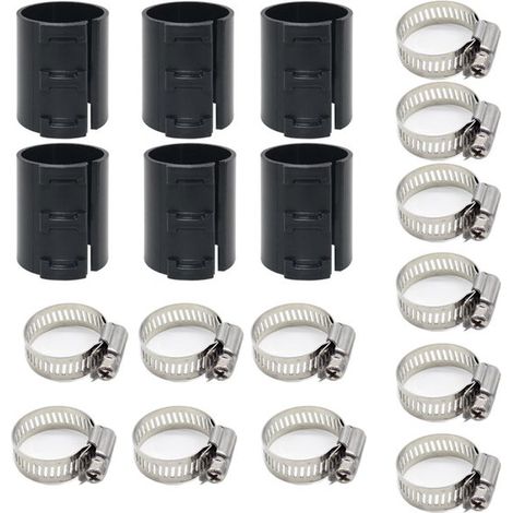 18 tubes en plastique moulés par injection avec clips de fixation et colliers de serrage américains, pour le réglage et la réparation des systèmes à compensation de hauteur (1/4)
