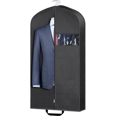 Sac à vêtements suspendu - 43 Pouces - Fond plat de 4 Pouces - Tissu non tissé respirant - Pour rangement dans placard ou voyage - 1 pièce (1/5)