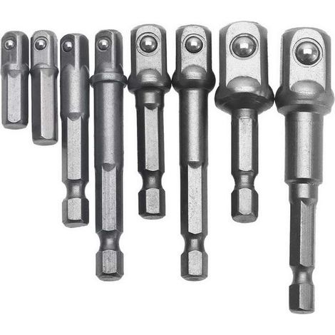 Jeu de 8 Extensions et Adaptateurs Magnétiques 1/4 3/8 et 1/2 Pouce pour Perceuse et Tournevis (1/5)