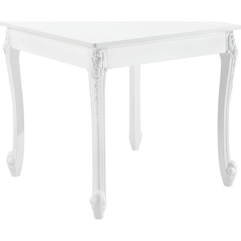 Tavolo da pranzo quadrato dal design elegante per 2 persone in plastica MDF 80 x 80 x 76 cm bianco 030006260