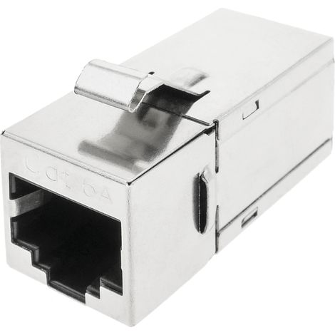 BeMatik - Connecteur clé de voûte RJ45 femelle à RJ45 femelle Cat.6A FTP compact métallique (1/5)