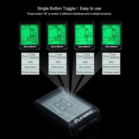 Compteur vitesse vélo sans fil multifonctions (1/4)