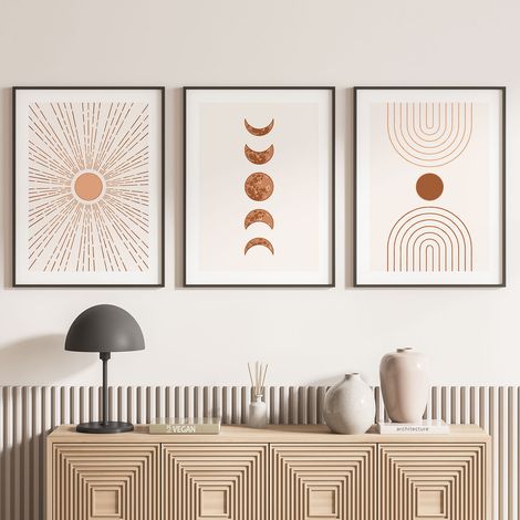 Lot de 3 Affiches / Posters Triptyque - Boho - 3 Affiches - 70x100 cm (Cadres non fournis) - Photo pleine page (1/5)