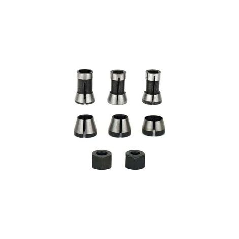 Mandrin de Fraiseuse - Lot de 6, Collet Mandrin Affleureuse (6 mm, 6.35 mm, 8 mm), Pince de Serrage Defonceuse, Adaptateurs de Pince