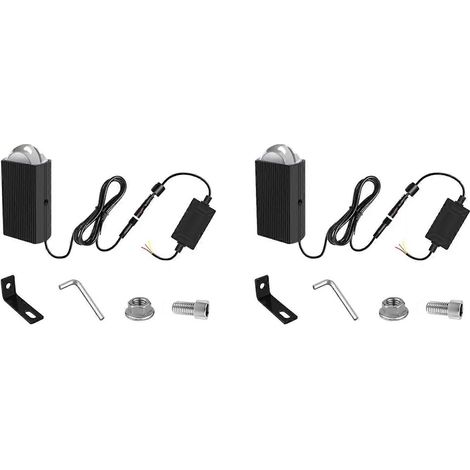 2 projecteurs LED 15 mm pour calandre de voiture, 12-30 V, feux de croisement/route, lentille de projection, 38 W, feux de route bicolores pour moto. (1/5)