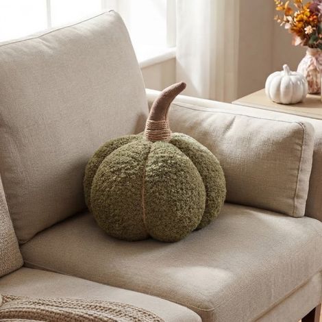 XL Sage Plush Textured Pumpkin Decoration (1/2)