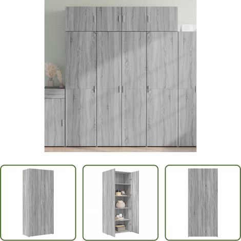 vidaXL Hochschrank Holz - Highboard Grau Sonoma 80x42,5x185 cm Holzwerkstoff (1/5)