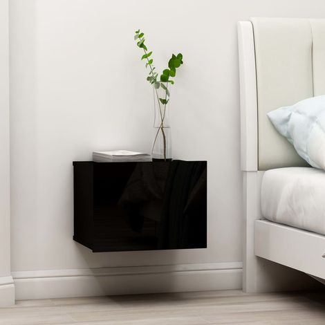 vidaXL Comodino Nero 40x30x30 cm in Legno Multistrato (1/6)