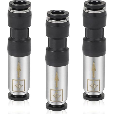 3 x Clapets Anti-Retour Pneumatiques 8 mm Connecteur d'Air Comprimé, Pneumatique Vanne Raccords Unidirectionnel en Acier Inoxydable pour une Connexion Rapide des Conduites d'Air (1/5)