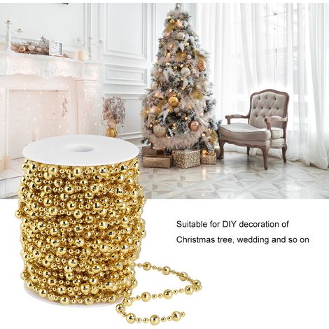 Collier de Perles Faux Artificiel 20m pour Décoration DIY Noël Mariage Rideau Doré (1/5)