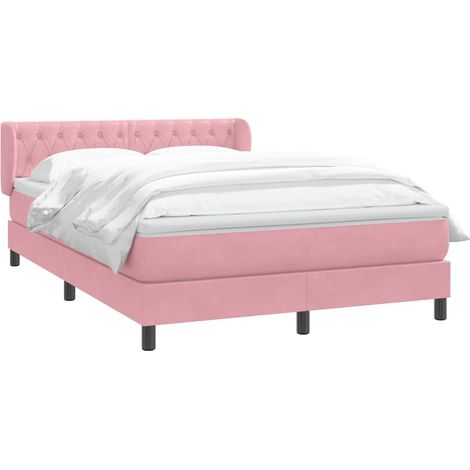 Cama box spring con colchón terciopelo rosa 160x210 cm vidaXL