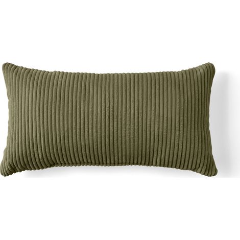 Colombine - coussin - en velours côtelé - 32x63 cm - vert (1/4)