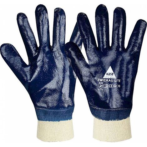 Hase Zwickau Lite Nitrilhandschuh aus Baumwolle Größe 10 12 Stk