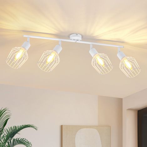 Deckenspot Schwenkbar E14 Deckenleuchten - 4 Flammig Spotlight Metall Retro Deckenstrahler Vintage Strahler Drehbar 350° Flurlampe für Küche Schlafzimmer Wohnzimmer