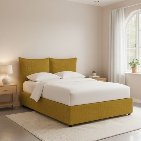 Cama Plaza y Media Malton, Desenfundable, Hecho en Italia, Amarillo Ocre (1/4)