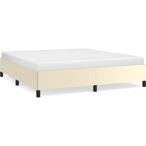 Lit double,Lit adulte,Cadre de lit Crème 160x200 cm Similicuir CFW7543636 (1/5)