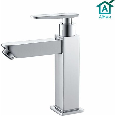 Kaltwasserhahn für Handwäsche Badezimmer Wasserhahn Chrom Einhebelmischer Waschbecken Wasserhahn (1/4)