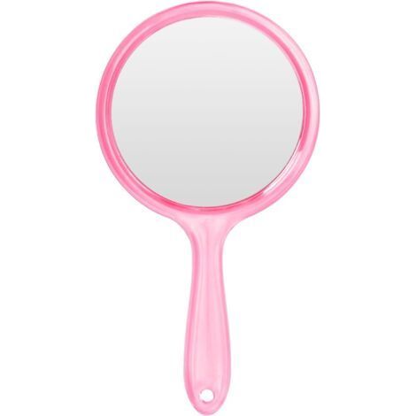 Hand Mirror, Hand Mirror with Handle, Hairdressing Mirror with Handle, Double Sided Mirror 1X/2X Magnifying Vanity Mirror Round Shape Vanity Mirror, for Daily Makeup (Ro (1/5)