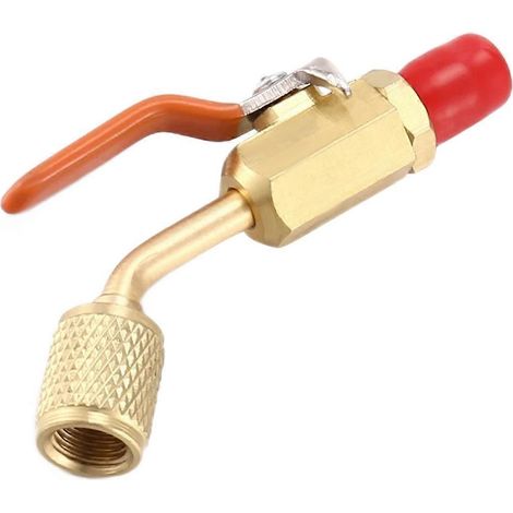 Vanne d'arrêt en laiton R410a/R134a pour tuyaux de charge de climatisation (1/4 pouce). (1/4)