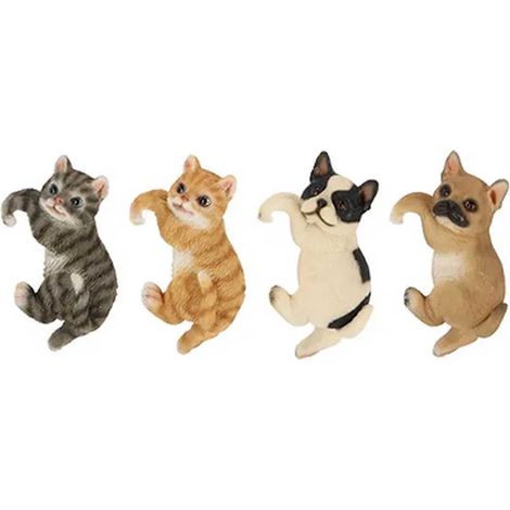 1 GATTO O CANE APPENDIBILE A STACCIONATA ASSORTITO DECORAZIONE GIARDINO