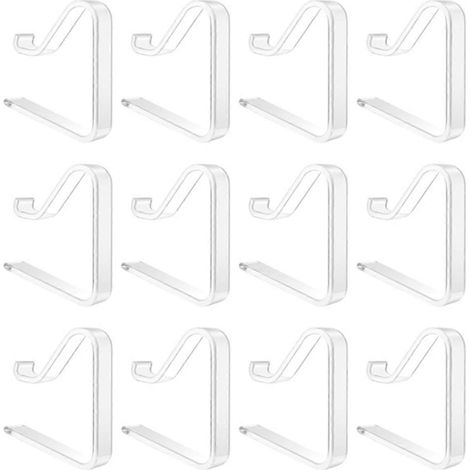 Lot de 12 pinces à nappe transparentes, pinces à nappe, coupe-vent A (1/5)