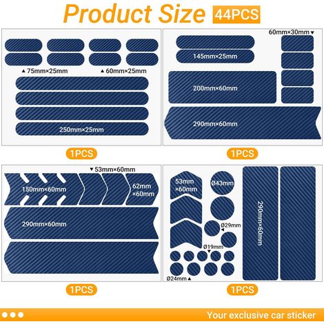 44 Feuillets Protection Cadre Vélo Autocollants en Carbone, Film de Protection Cadre Vélo, Autocollants de Protection Vélo, pour Vélo, VTT etc(Bleu Foncé)