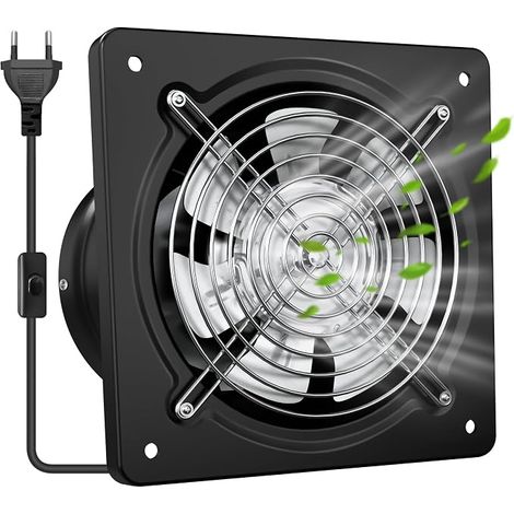 Ventilatore estrattore d'aria calda da 150 mm, 525 m³/h – Potente, silenzioso ed efficiente Valvola di non ritorno Previene l'umidità e raffredda Ideale per cucina e bagno, nero (1/5)