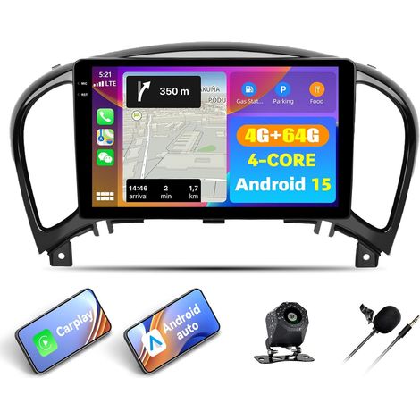 Autoradio pour Juke J15(2010-2019)/YF15 ESQ 2011-2017 Carplay Android Auto, 9 Pouces Poste Radio Voiture avec GPS WiFi Bluetooth FM/RDS EQ SWC Caméra (1/5)