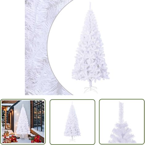 Kunstbaum im Außenbereich - vidaXL Künstlicher Weihnachtsbaum L 240 cm Weiß - PVC-Weihnachtsbaum (1/5)