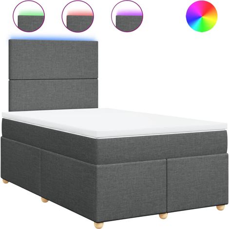 Maison Exclusive - Cama box spring con colchón tela gris oscuro 1 (1/5)