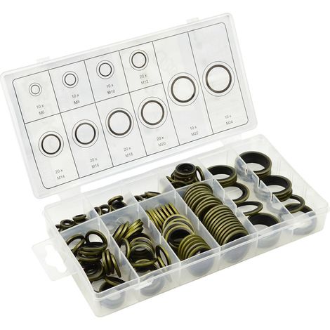 Set di rondelle in metallo e gomma 150 pezzi (20) (1/4)