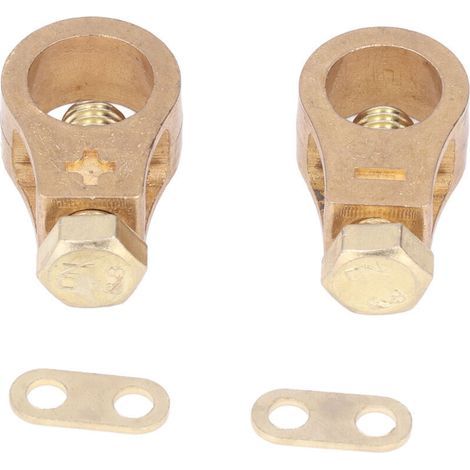 2pcs Terminal de la batterie de la voiture Bordeau de câble de câble Copper Corper Connecteur Connecteur Pinces Auto Accessoires (1/4)