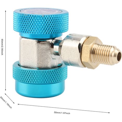 Raccord rapide R134A/C Basse/Haute, adaptateur de coupleur de climatisation, noyau de vanne d'extraction (bleu) (1/5)