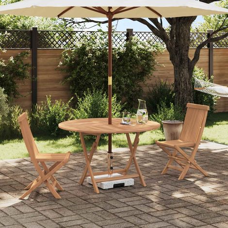 vidaXL Set Bistro da Giardino 3 pcs Naturale Legno di teak solido