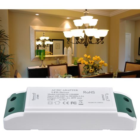 Alimentation LED 12 V CC, 48 W, 4 A, adaptateur de tension à courant constant pour alimentations LED 12 V (1/5)