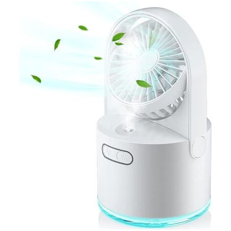 royaluxe-Ventilateur brumisateur de table, petit ventilateur de bureau personnel avec grand réservoir d'eau de 300 ml (1/5)