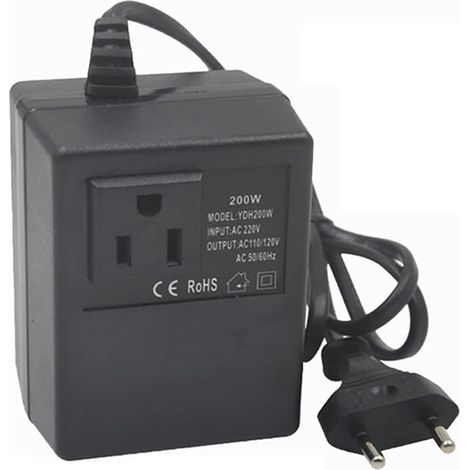 Transformateur de Puissance Régulateur de Tension Convertisseur de Tension 220 V à 110 V Transformateur Abaisseur Inverseur 200 W Prise UE (1/5)
