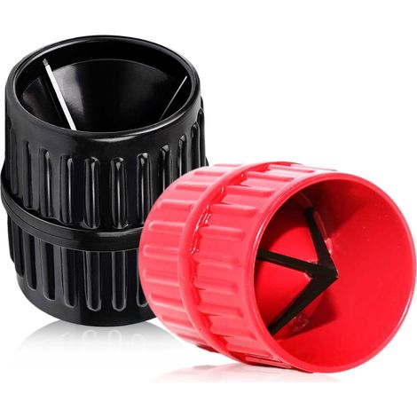 2 Pièces Chanfreiner Ebavureur Cuivre Tuyau per Multicouche Ebavureur Multicouche Tube Cuivre Tuyau Cuivre pour Tubing Outils a Ebavurer Alésoir Ebavurage (Rouge, Noir)