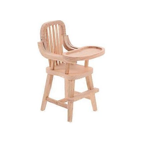 Charmants meubles miniatures en bois pour poupées : chaise haute miniature, chaise de bureau, chaise d’enfant (1/2)