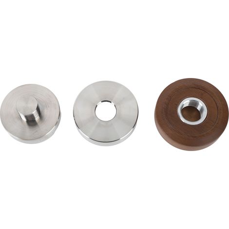 58-mm-Kaffeespender mit Walnussholzgriff, Abstreifer und verstellbarem Tamper für eine gleichmäßige Verteilung des Kaffeepulvers. (1/5)