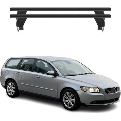 OMAC Dachträger Querträger Alu für Volvo V50 2007-2012 FL – Abschließbar – T-Nut – City-Crash-getestet – Max. 50 kg Schwarz (1/5)