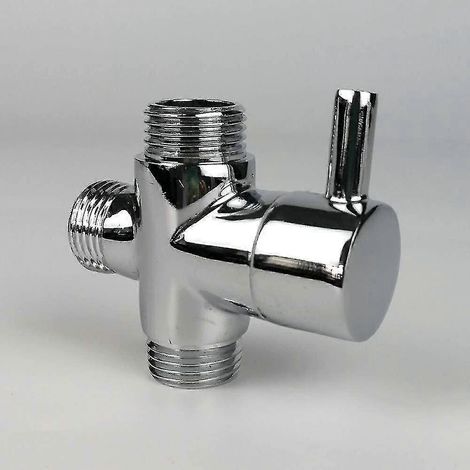 Robinet inverseur mâle G1/2  adaptateur en T en laiton chromé pour robinet de douche  accessoires pour robinet de salle de bain  inverseur d'eau  vanne de remplissage 3 voies mâle